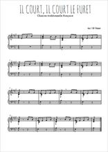 Téléchargez l'arrangement pour piano de la partition de Il court, il court le furet en PDF